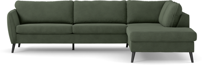 County - 2,5-sits soffa med divan höger - Grön