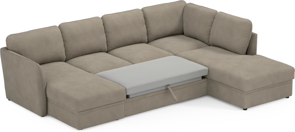 Öland - Bäddsoffa med schäslong vänster och divan höger - Beige