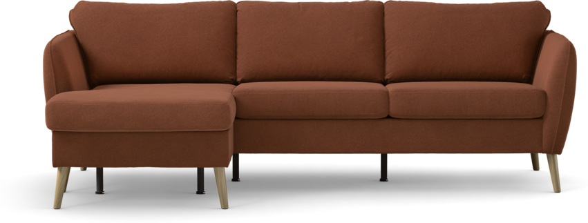 County - 3-sits soffa med flyttbar schäslong - Orange