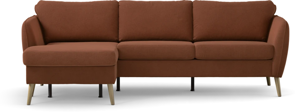 County - 3-sits soffa med flyttbar schäslong - Orange
