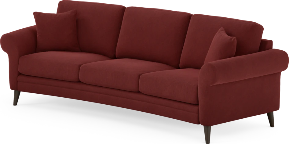 Eden - 3-sits soffa svängd - Röd