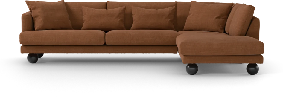 Harper - 3-sits soffa med divan höger - Orange