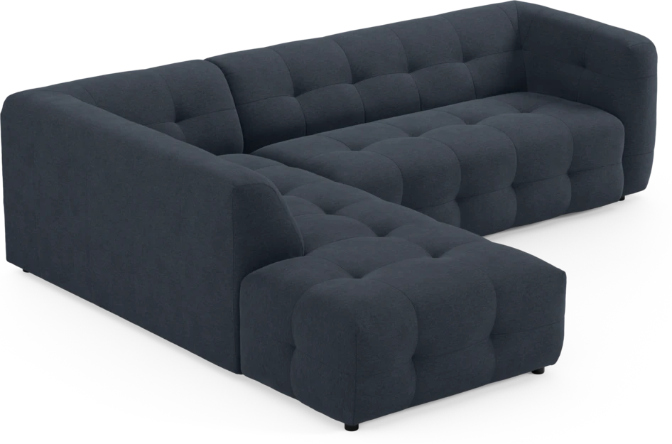 Bella - 3-sits soffa med divan vänster - Blå