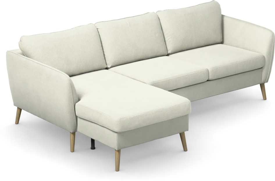 County - 3-sits soffa med flyttbar schäslong - Vit