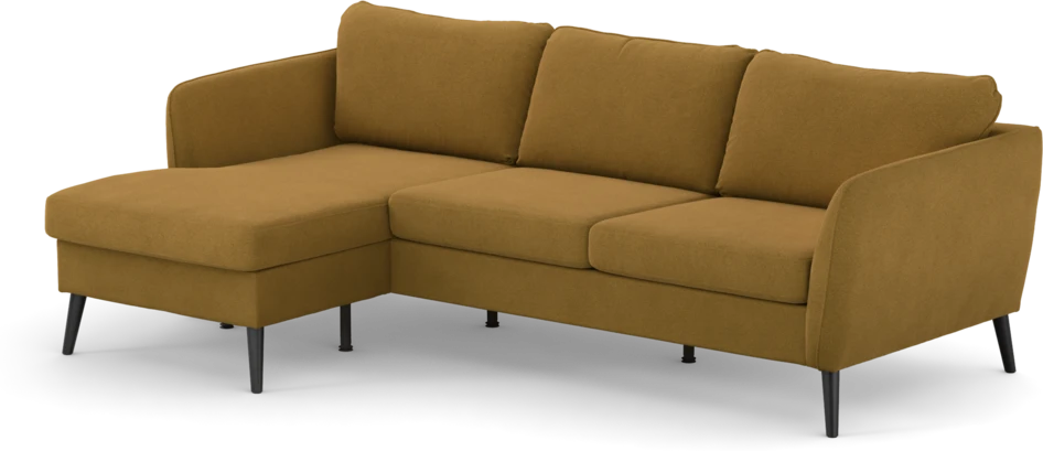 County - 3-sits soffa med flyttbar schäslong - Gul