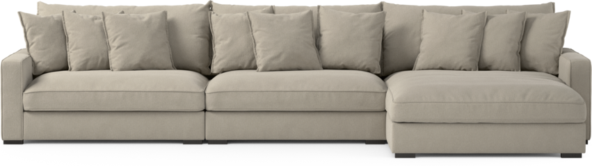 Rossi - 4-sits soffa med schäslong XL höger - Grå