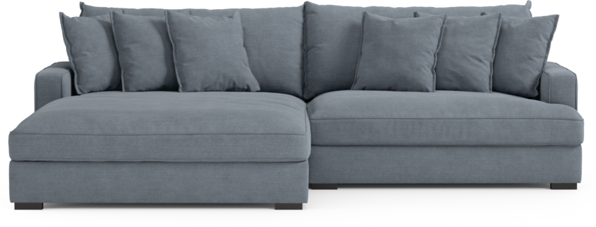 Rossi - 2-sits soffa med schäslong XL vänster - Blå