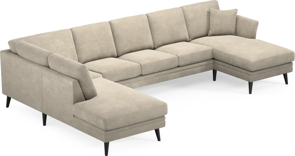 Eden - 3-sits soffa med divan vänster och schäslong höger - Beige