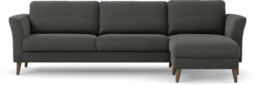 Bridge - 3-sits soffa med schäslong höger - Grå