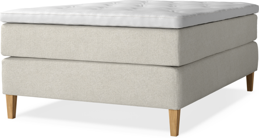Delux Exclusive - Kontinentalsäng, enkelsäng 140 cm med bäddmadrass - Beige