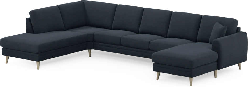 Eden - 3-sits soffa med divan vänster och schäslong höger - Blå