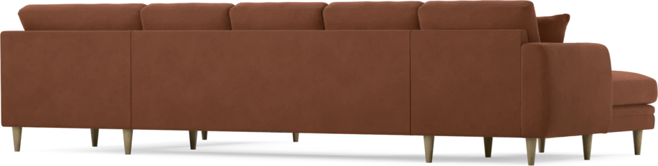 Eden - 3-sits soffa med schäslong vänster och divan höger - Orange
