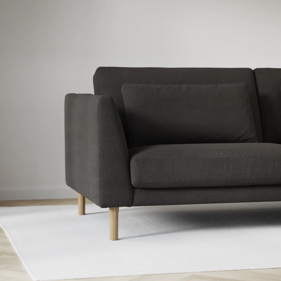 Willow - 4-sits soffa med divan höger, fast klädsel - Brun