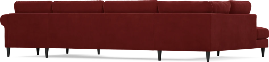 Bridge - 3-sits soffa med divan vänster och schäslong höger - Röd