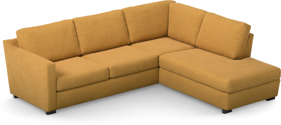 Friday - 2,5-sits soffa med divan höger - Gul