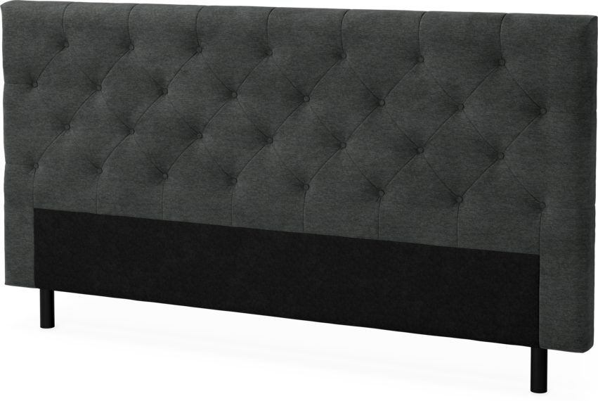 Delux Pikerad Låg - Sänggavel, 90-210 cm - Grå