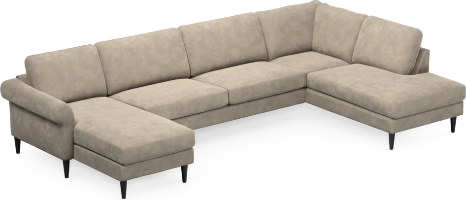 Bridge - 3-sits soffa med schäslong vänster och divan höger - Beige
