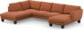 Madison Lux - 2-sits soffa med divan vänster och schäslong höger - Orange