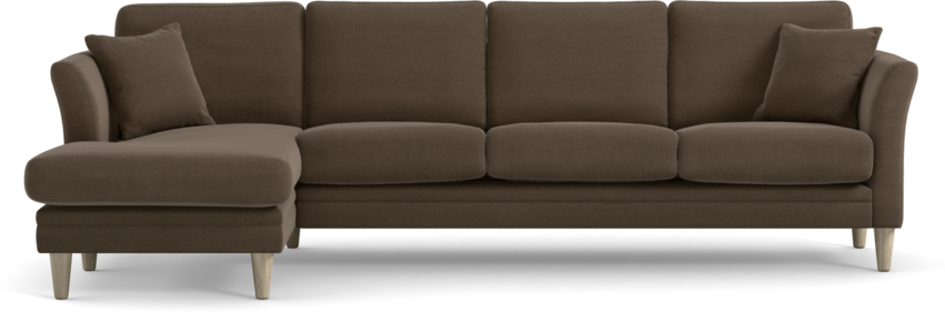 Eden - 3-sits soffa med schäslong - Brun