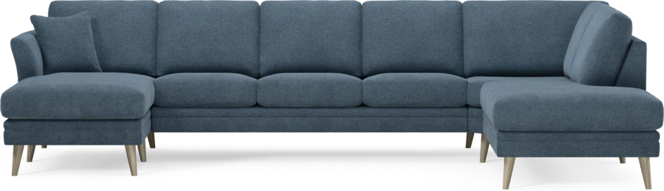 Eden - 3-sits soffa med schäslong vänster och divan höger - Blå