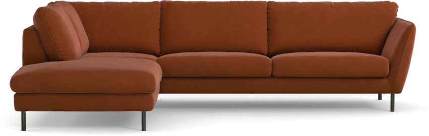 Madison Lux - 3-sits soffa med divan vänster - Röd