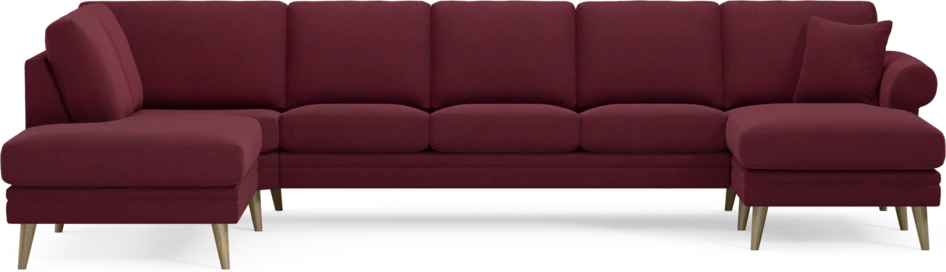 Eden - 3-sits soffa med divan vänster och schäslong höger - Röd
