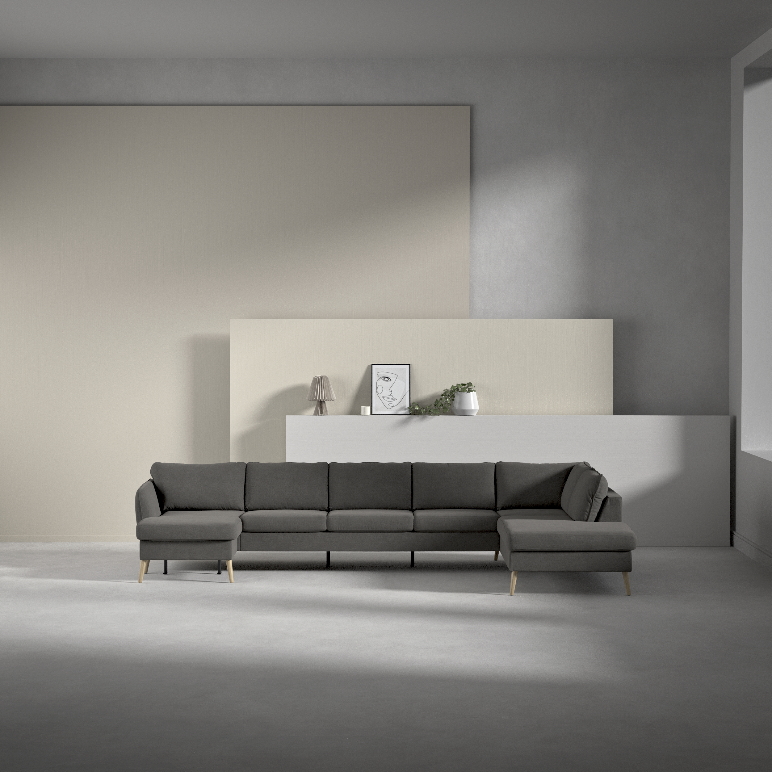 County - 4-sits soffa med schäslong vänster och divan höger - inspiration