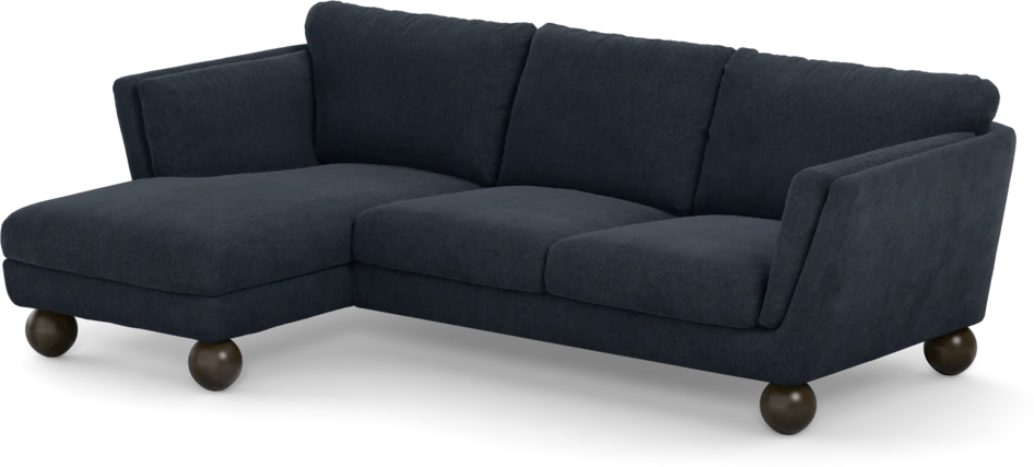 Madison Lux - 2-sits soffa med schäslong vänster - Blå