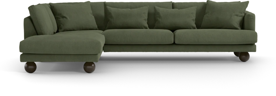 Harper - 3-sits soffa med divan vänster - Grön