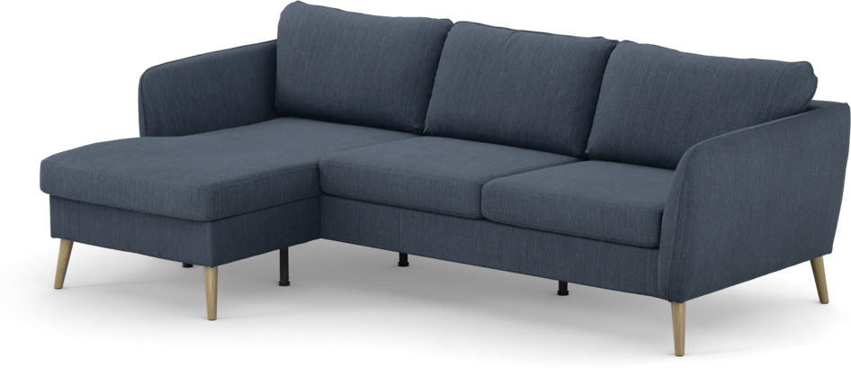 County - 3-sits soffa med flyttbar schäslong - Blå