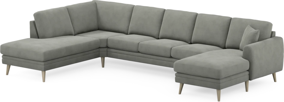 Eden - 3-sits soffa med divan vänster och schäslong höger - Grå