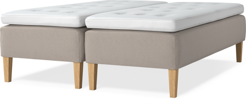 Delux Sense - Ramsäng, dubbelsäng med bäddmadrass - Beige
