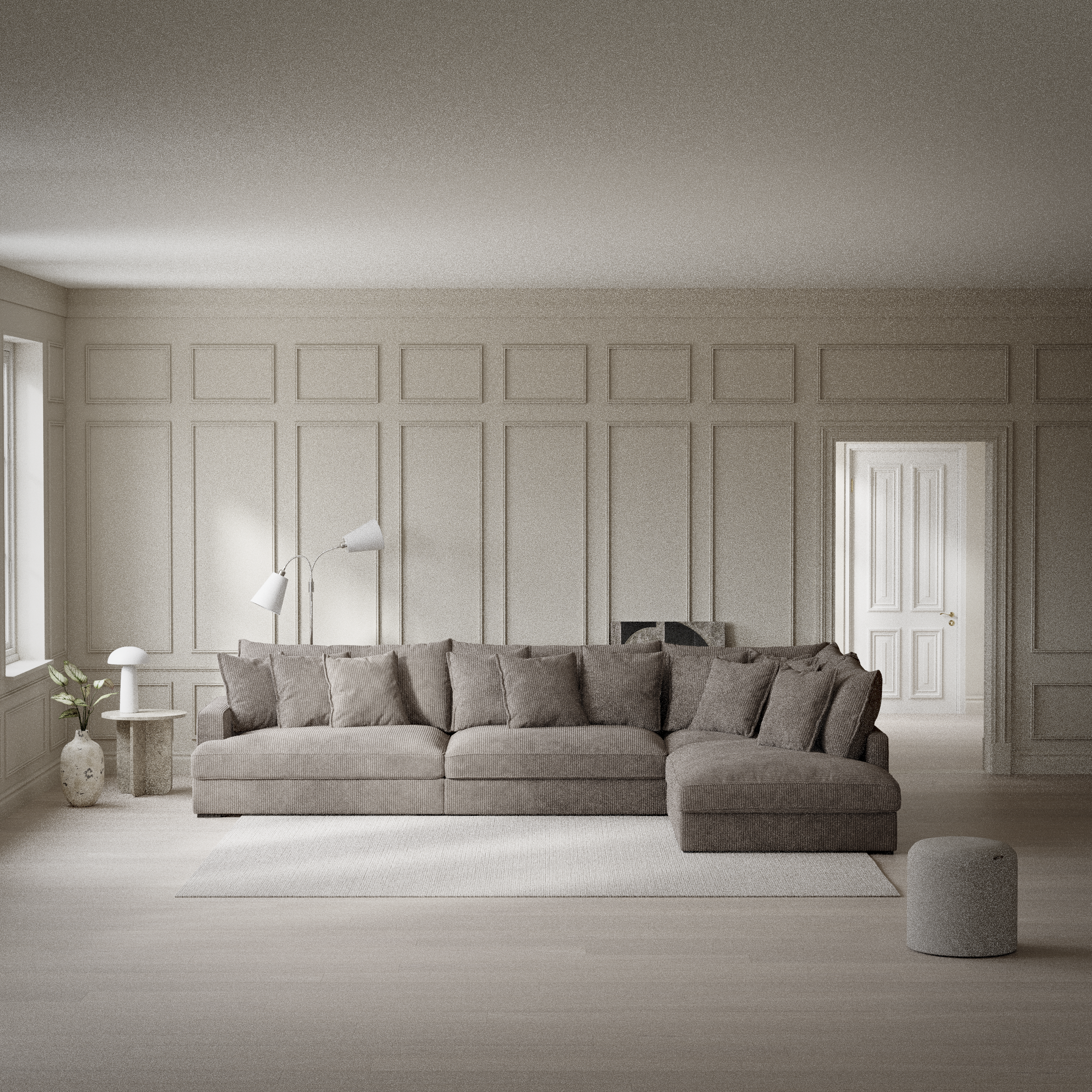 Rossi, 4-sits soffa med divan höger