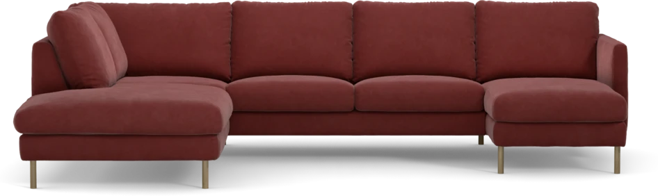 Madison - 2-sits soffa med divan vänster och schäslong höger - Rosa
