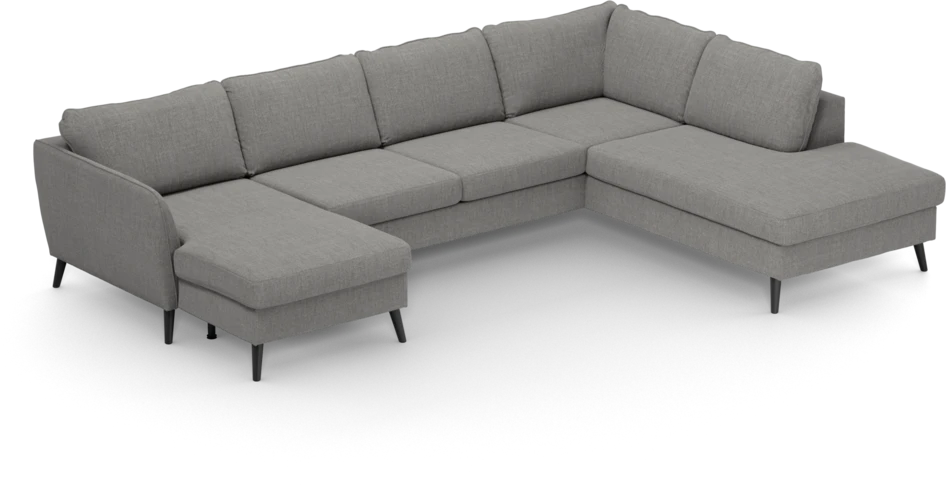 County - 3-sits soffa med schäslong vänster och divan höger - Grå