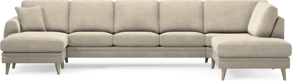 Eden - 3-sits soffa med schäslong vänster och divan höger - Beige