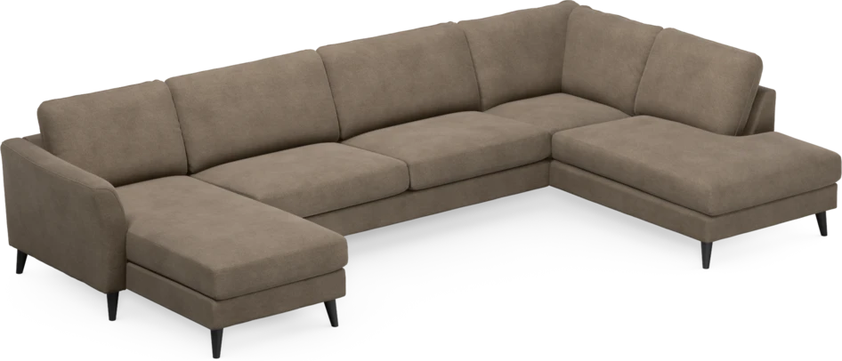 Bridge - 3-sits soffa med schäslong vänster och divan höger - Brun