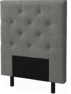 Delux Pikerad Låg - Sänggavel, 90-210 cm - Grå