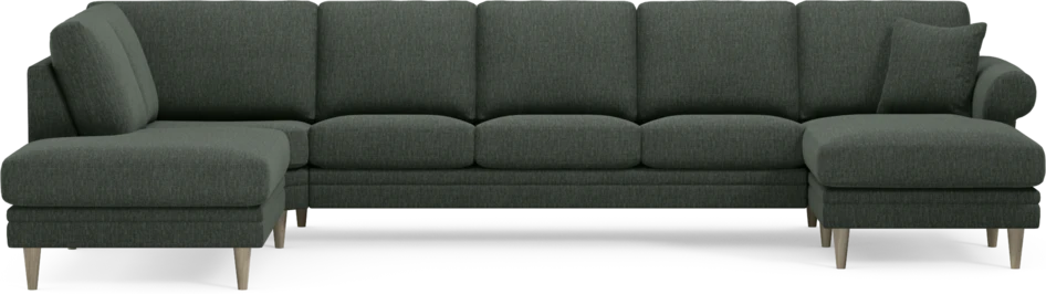 Eden - 3-sits soffa med divan vänster och schäslong höger - Grön