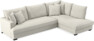 Mila - 3-sits soffa med divan höger, hel dyna - Vit