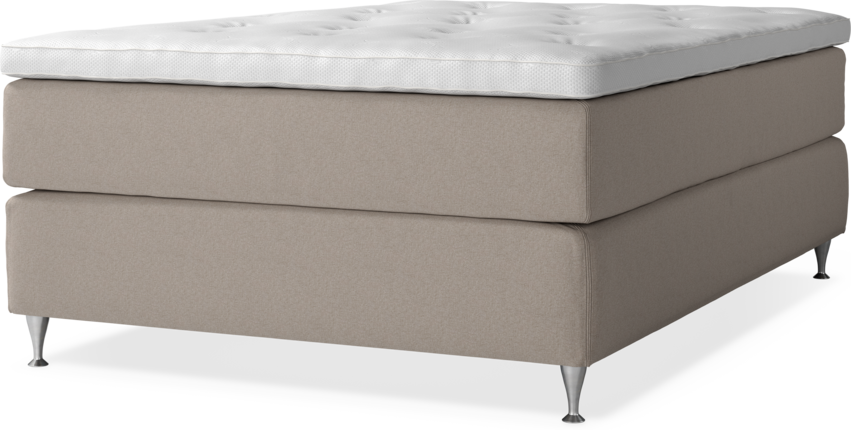 Delux Exclusive - Kontinentalsäng, enkelsäng 140 cm med bäddmadrass - Beige