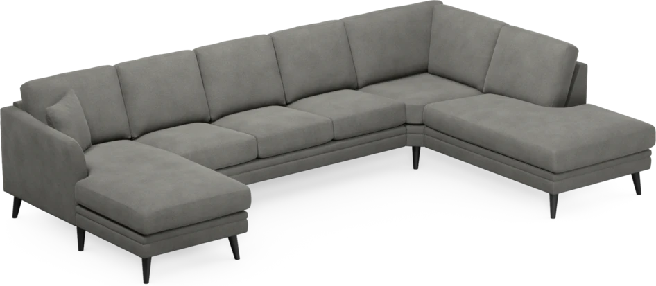 Eden - 3-sits soffa med schäslong vänster och divan höger - Grå