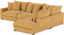 Rossi - 3-sits soffa med divan höger - Gul