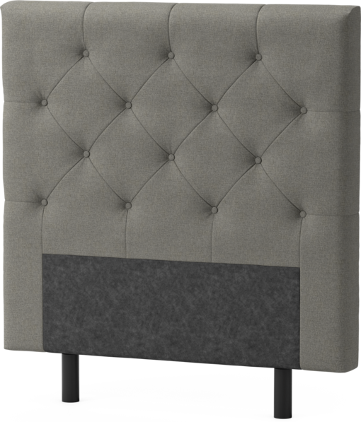 Delux Pikerad Låg - Sänggavel, 90-210 cm - Grå