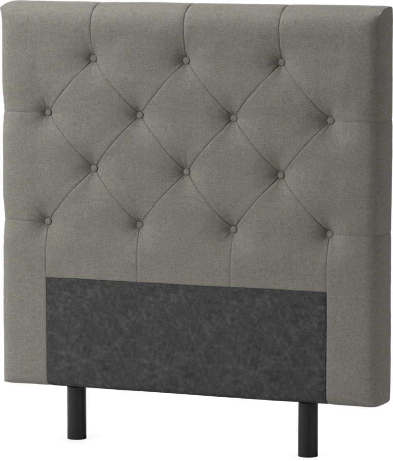 Delux Pikerad Låg - Sänggavel, 90-210 cm - Grå