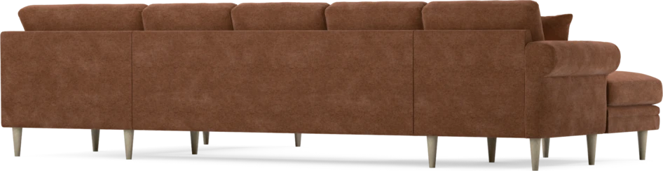 Eden - 3-sits soffa med schäslong vänster och divan höger - Orange