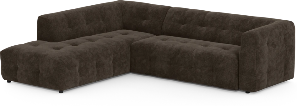 Bella - 3-sits soffa med divan vänster - Brun