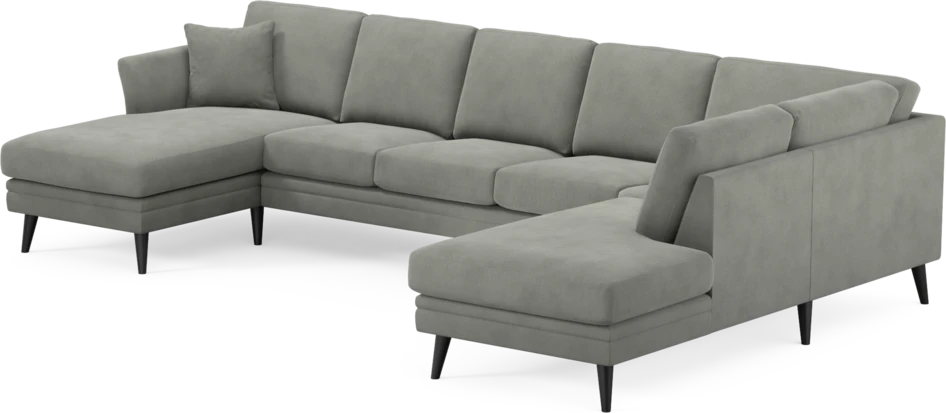 Eden - 3-sits soffa med schäslong vänster och divan höger - Grå