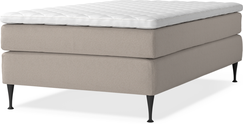 Delux Sense - Kontinentalsäng, enkelsäng 120 cm med bäddmadrass - Beige