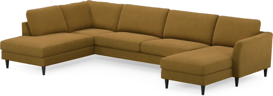 Bridge - 3-sits soffa med divan vänster och schäslong höger - Gul
